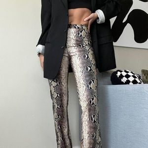 I.AM.GIA Brown Snakeskin Pants